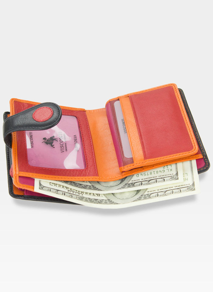 Visconti Dámská tečkovaná peněženka P3 Červená Multi