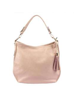 Dámská kožená kabelka Luka 20-011 DOLLARO shopperbag světle růžová s odnímatelným popruhem